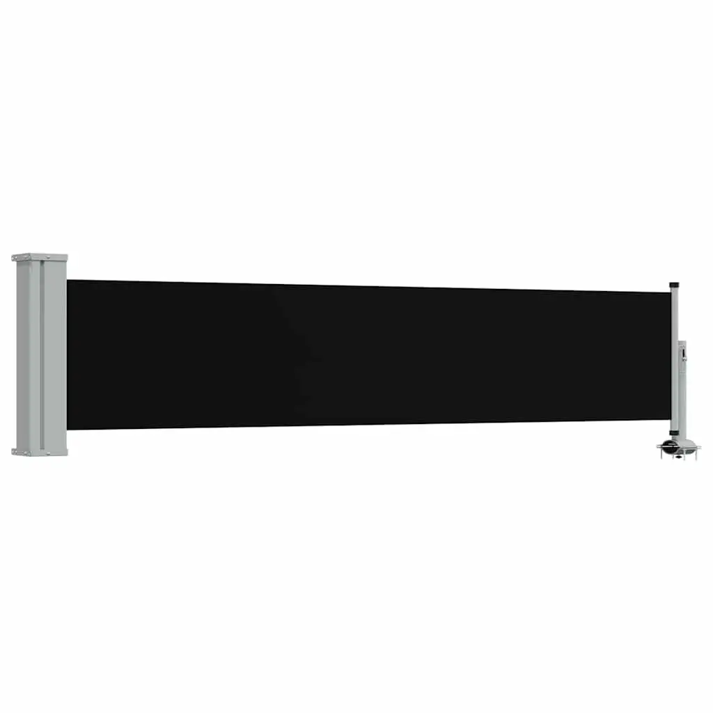 Retractable Side Awning Black 60x300 cm Outdoor Shade Screen Privacy