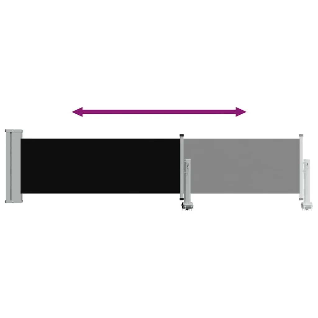 Retractable Side Awning Black 60x300 cm Outdoor Shade Screen Privacy