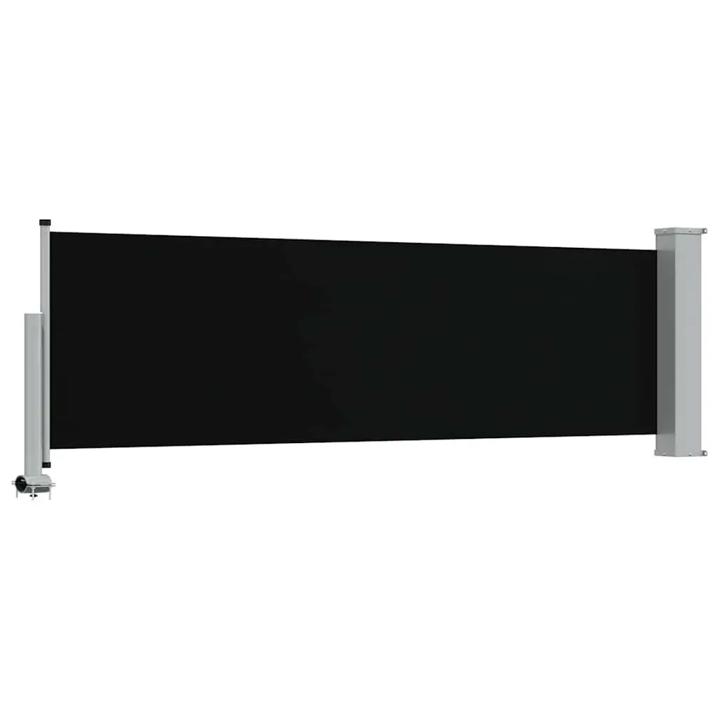 Retractable Side Awning Black 80x300cm Outdoor Privacy Screen Sunshade