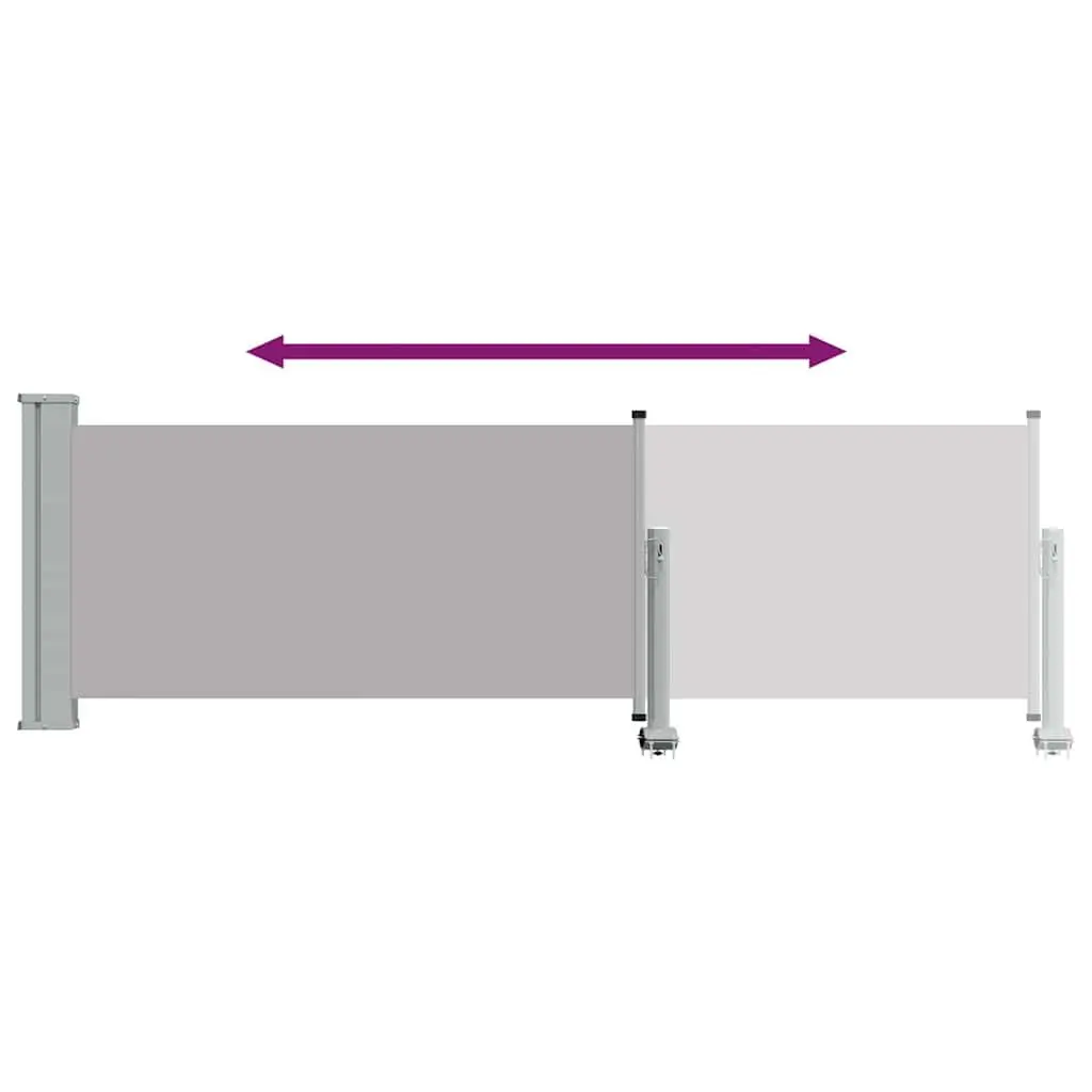 Retractable Side Awning Grey 80x300cm Outdoor Sunshade Privacy Screen