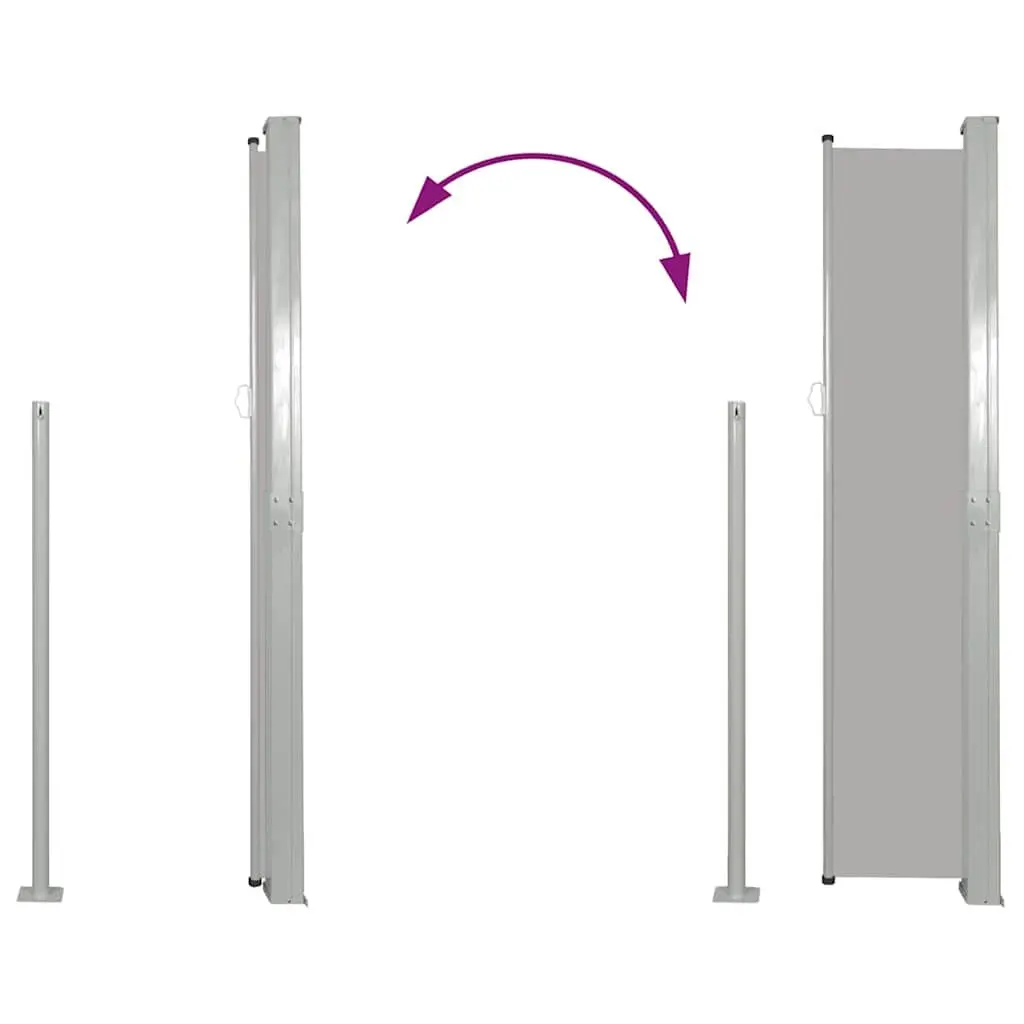 Patio Retractable Side Awning Grey 170x300cm Privacy Screen Outdoor Sunshade