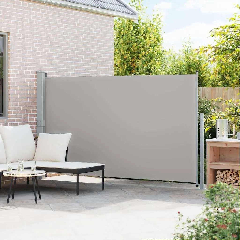 Patio Retractable Side Awning Grey 170x300cm Privacy Screen Outdoor Sunshade