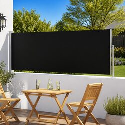 Friendly Retractable Side Awning 100x300 cm Black