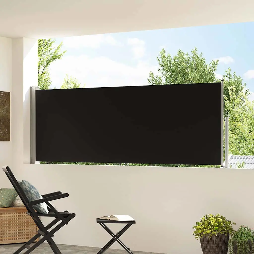 Retractable Side Awning Black 100x300 cm Outdoor Privacy Screen Shade