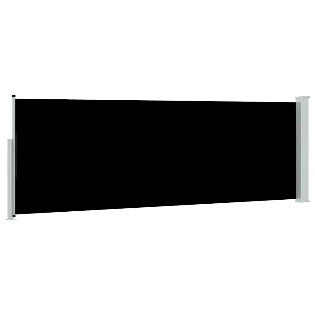 Retractable Side Awning Black 100x300 cm Outdoor Privacy Screen Shade