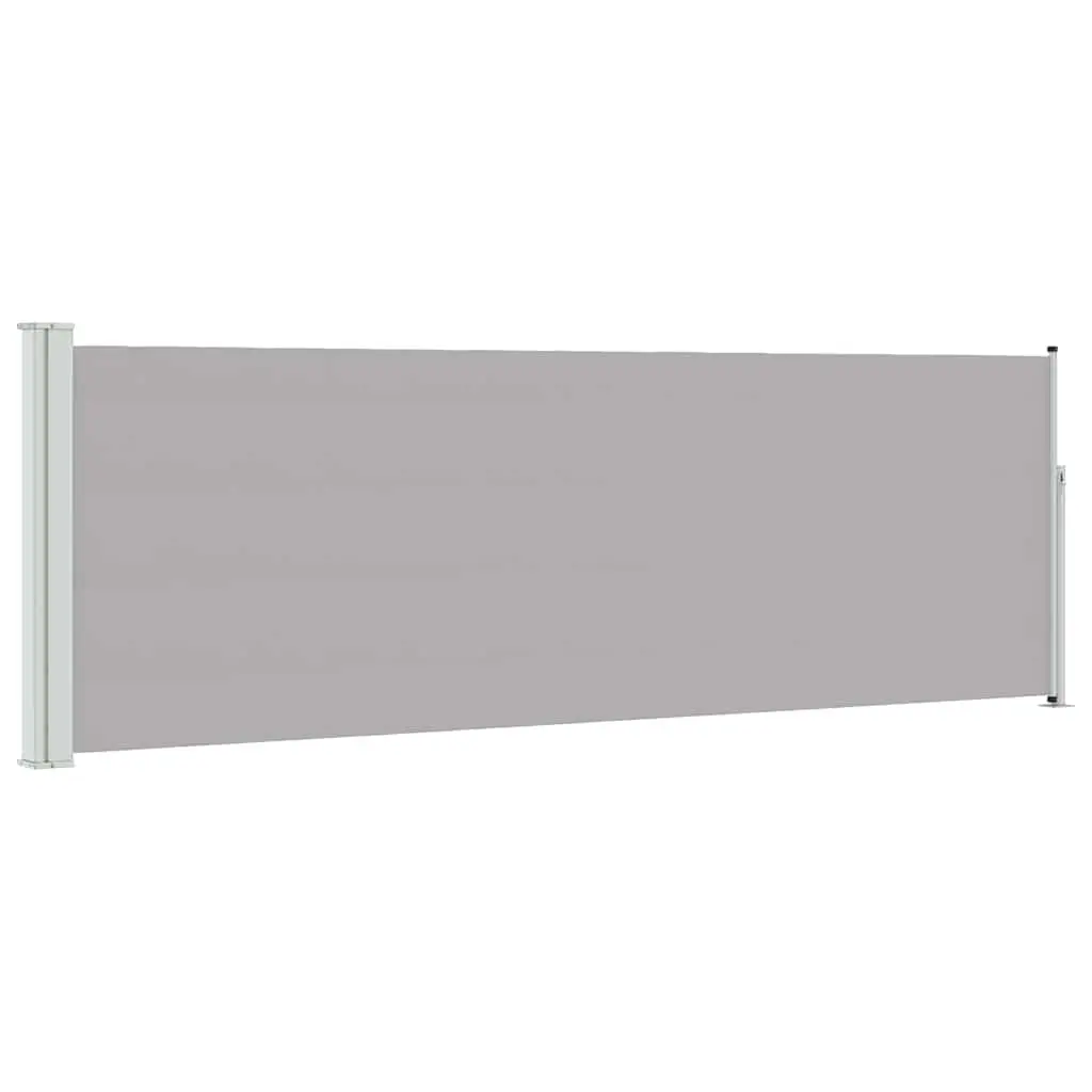 Retractable Side Awning Grey 100x300 cm Privacy Screen Sunshade