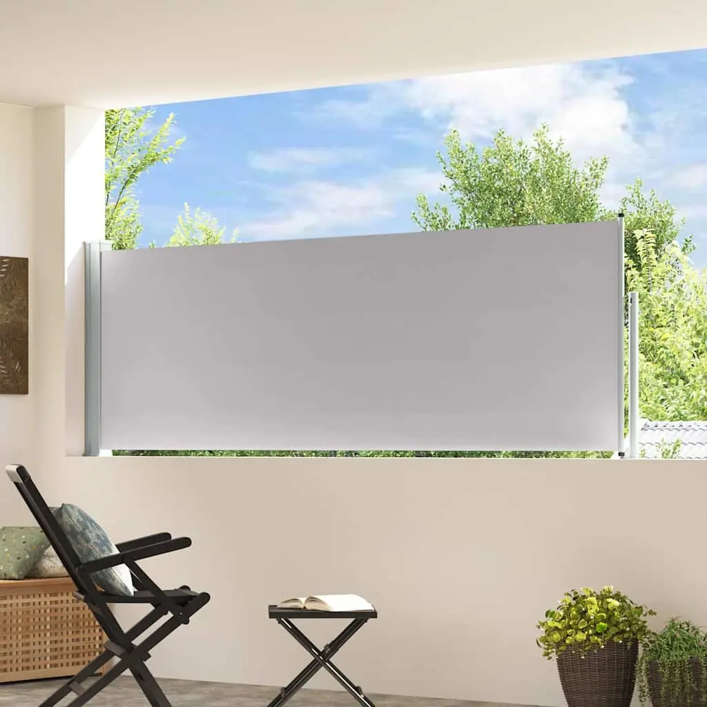 Retractable Side Awning Grey 100x300 cm Privacy Screen Sunshade