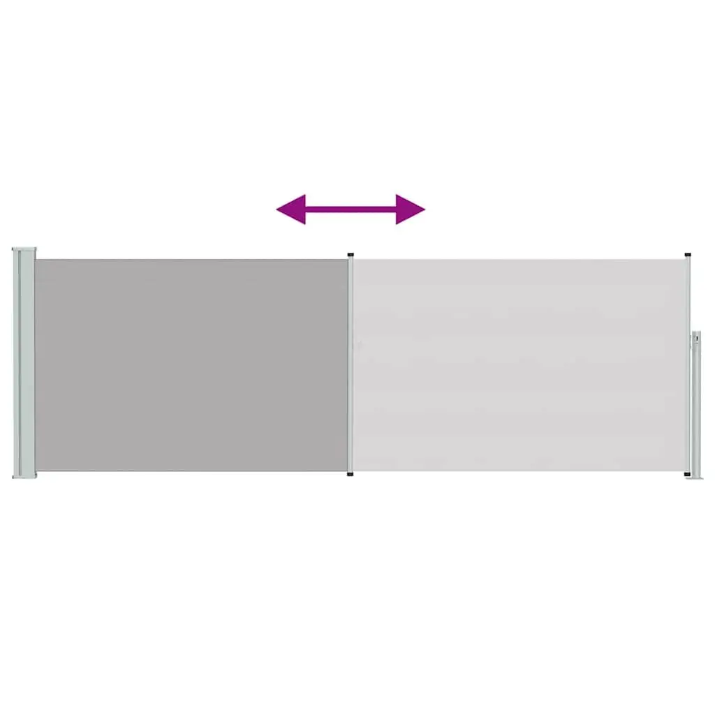 Retractable Side Awning Grey 100x300 cm Privacy Screen Sunshade