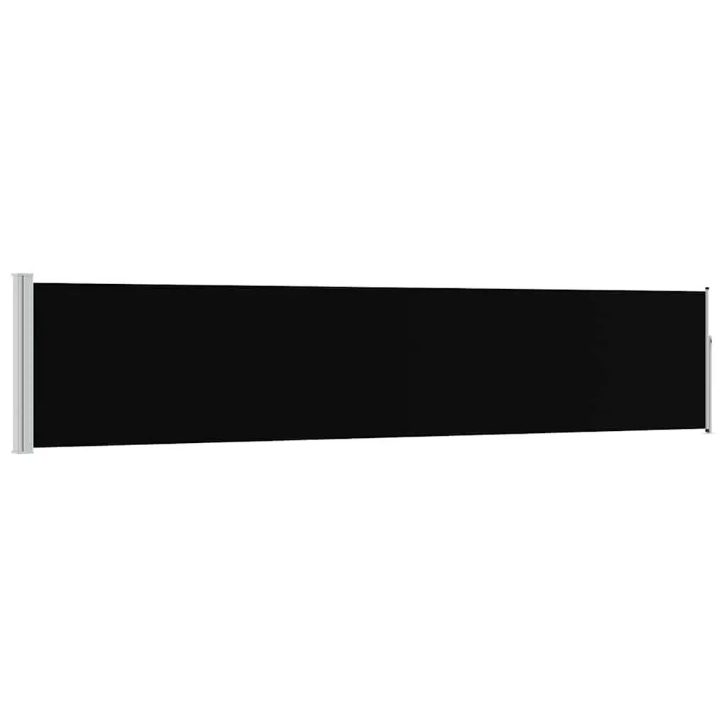 Retractable Patio Side Awning Black 100x500 cm Outdoor Shade Privacy Screen