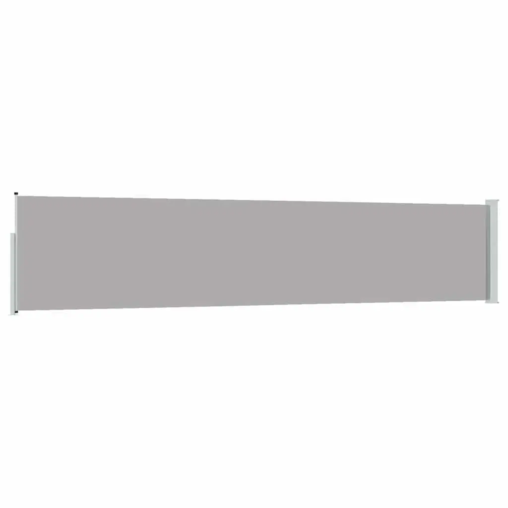 Retractable Side Awning Grey 100x500 cm Privacy Screen Outdoor Sunshade