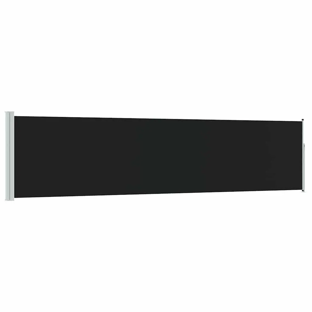Retractable Side Awning Black 117x514cm Privacy Screen Sun Shade