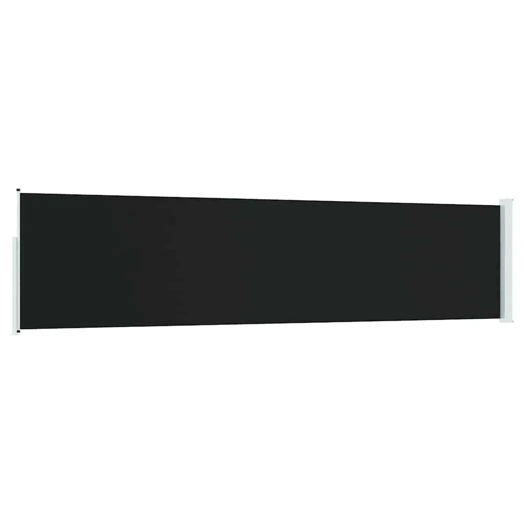 Retractable Side Awning Black 117x514cm Privacy Screen Sun Shade