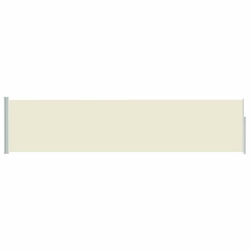 Retractable Side Awning Cream 117x514cm Patio Privacy Screen Balcony Sunshade