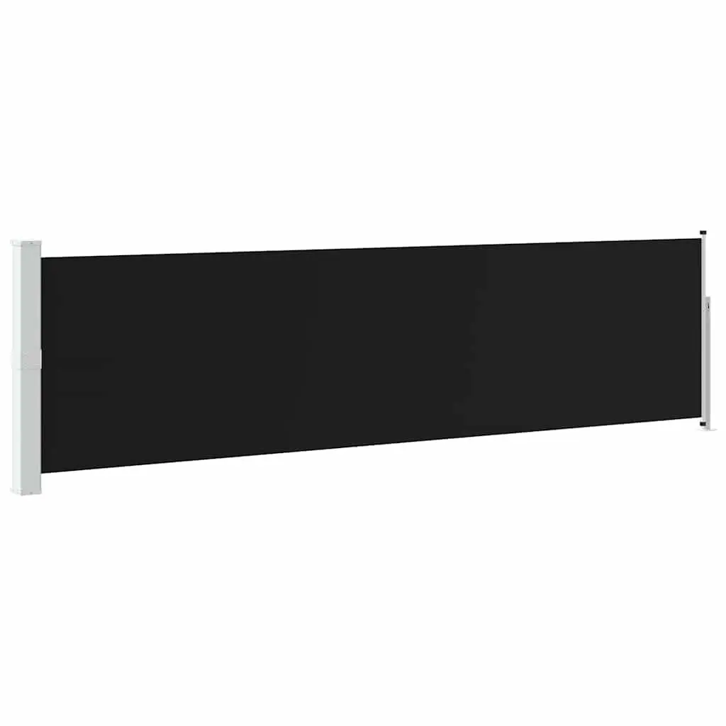 Retractable Side Awning Black 140x500 cm Outdoor Privacy Screen Shade