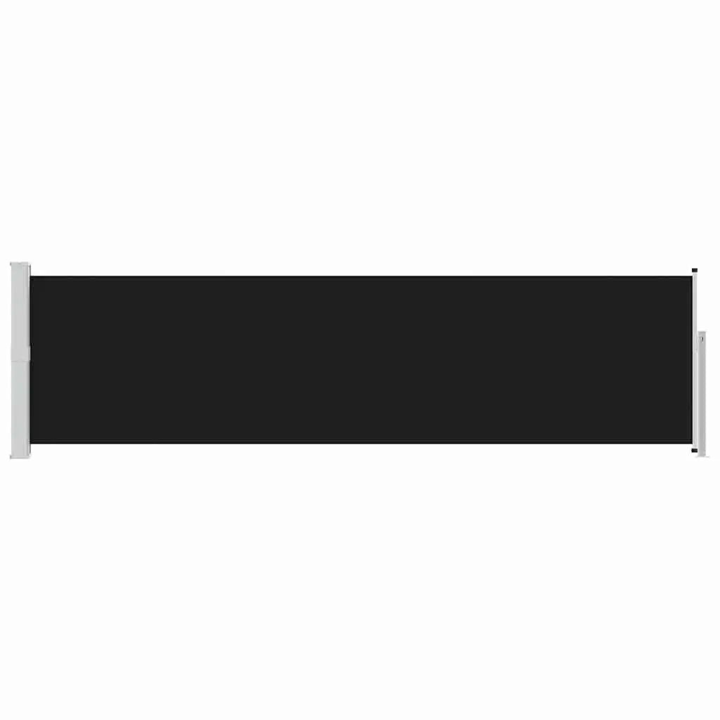 Retractable Side Awning Black 140x500 cm Outdoor Privacy Screen Shade