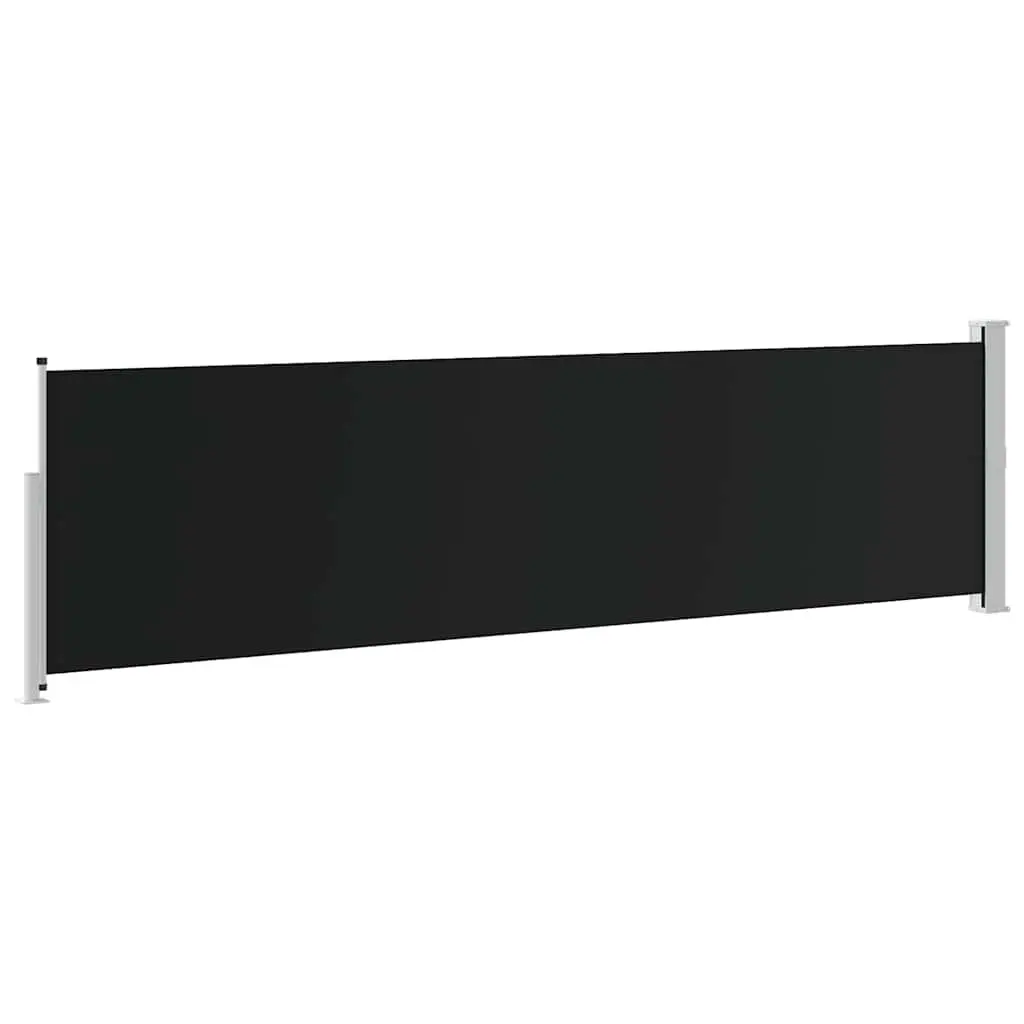 Retractable Side Awning Black 140x500 cm Outdoor Privacy Screen Shade