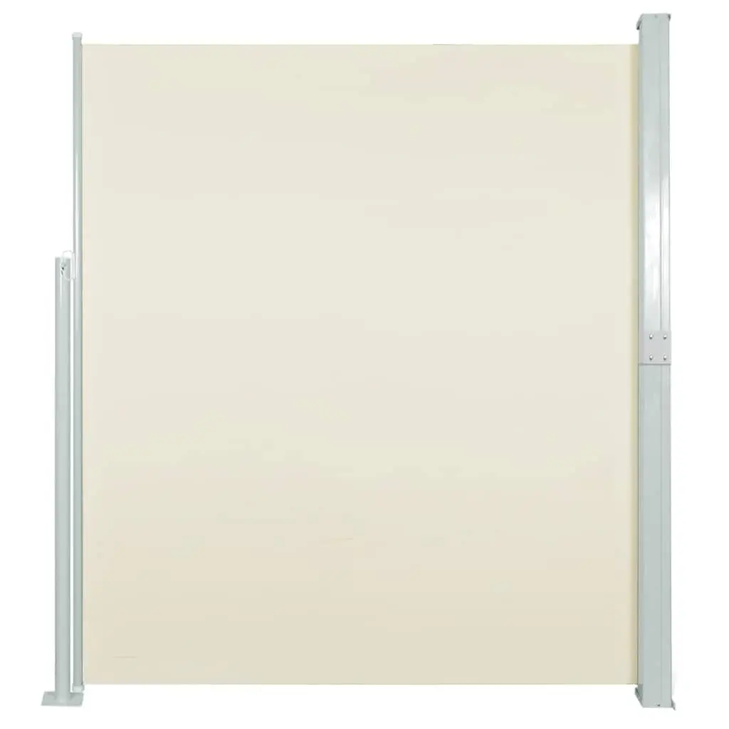 Retractable Privacy Screen Shade Awning Cream 140x500cm for Outdoor Patios and Balconies