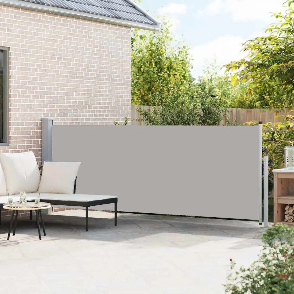 Retractable Side Awning Privacy Shade Grey 140x500cm Outdoor