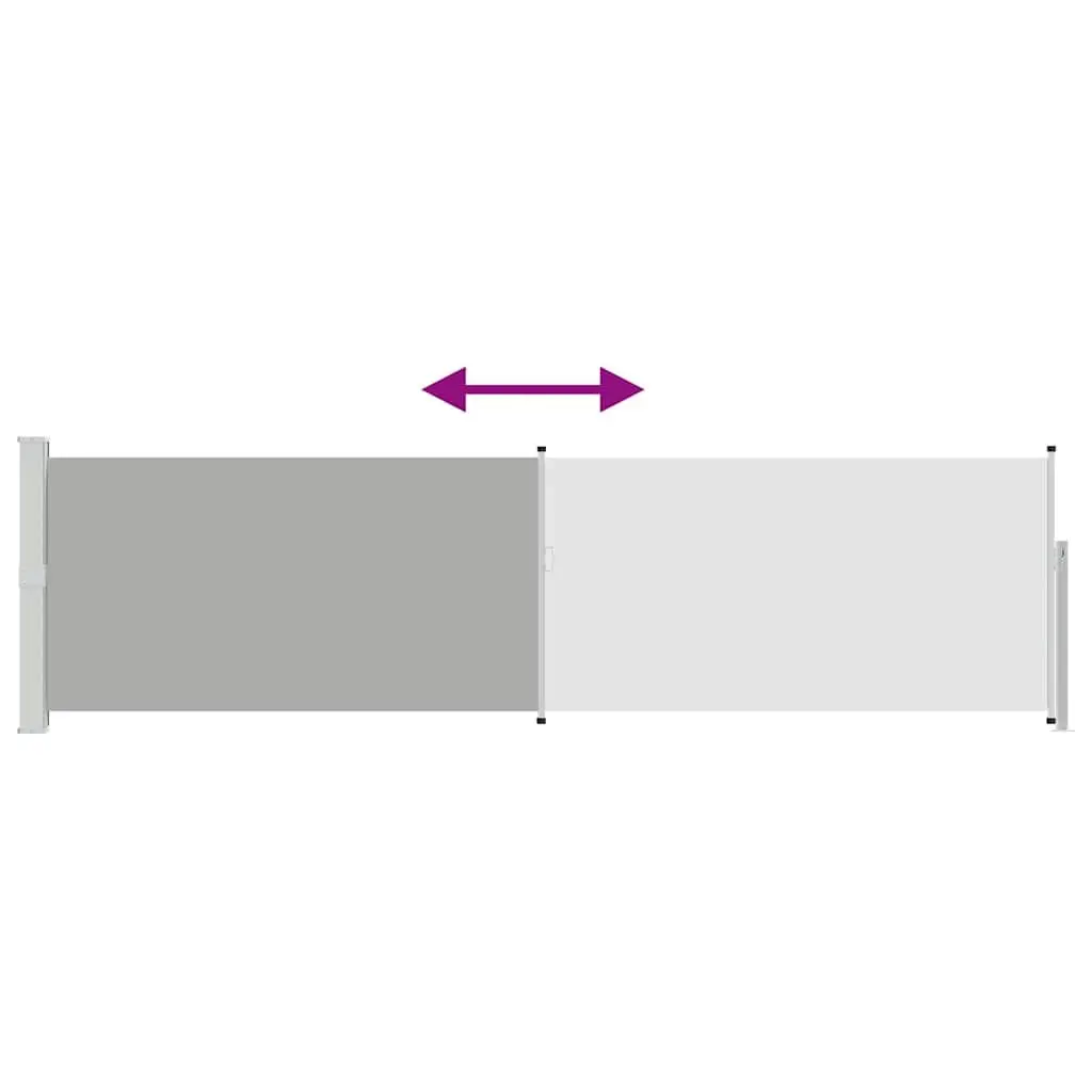 Retractable Side Awning Privacy Shade Grey 140x500cm Outdoor