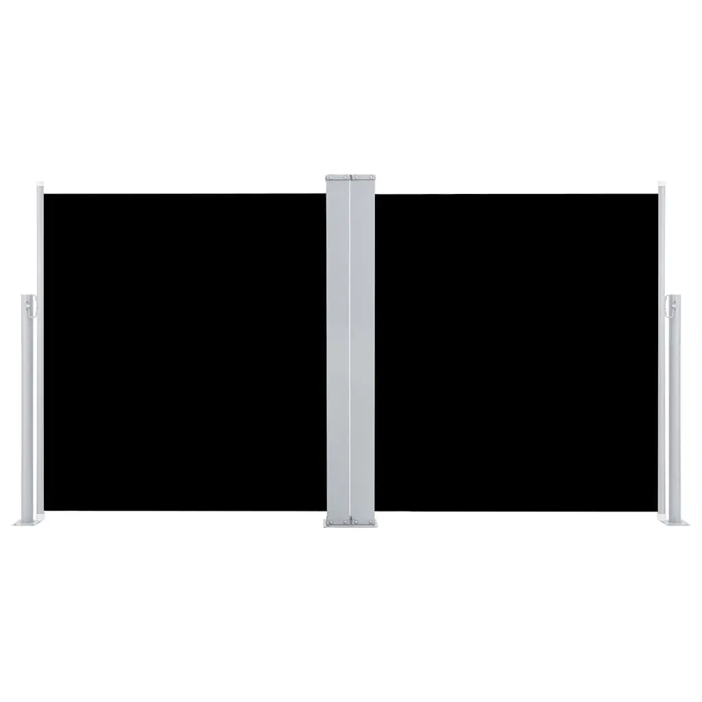 Retractable Side Awning Black 100x600cm Outdoor Privacy Screen Garden Patio
