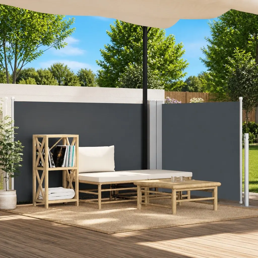 Retractable Awning Privacy Screen Shade 100 cm Height 600 cm Width Anthracite for Garden Patio Outdoor Space