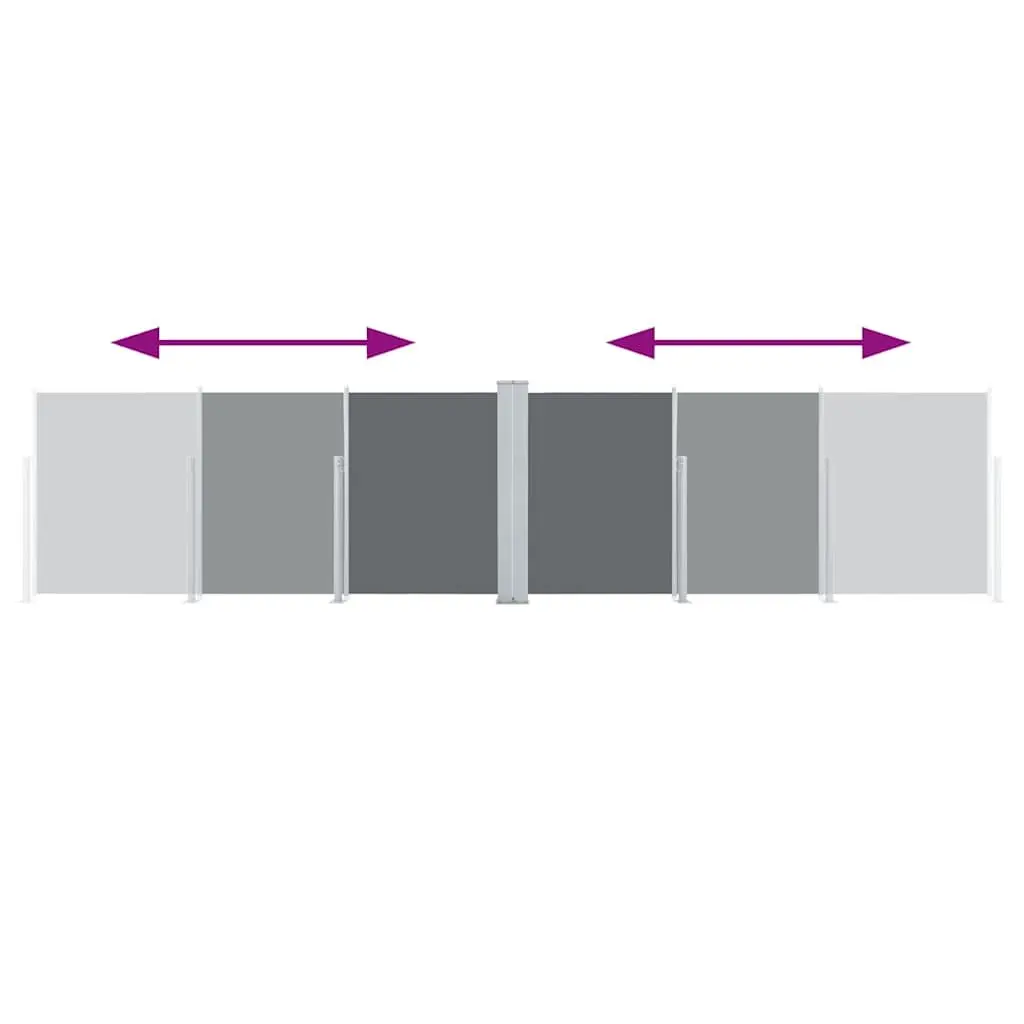 Retractable Awning Privacy Screen Shade 100 cm Height 600 cm Width Anthracite for Garden Patio Outdoor Space