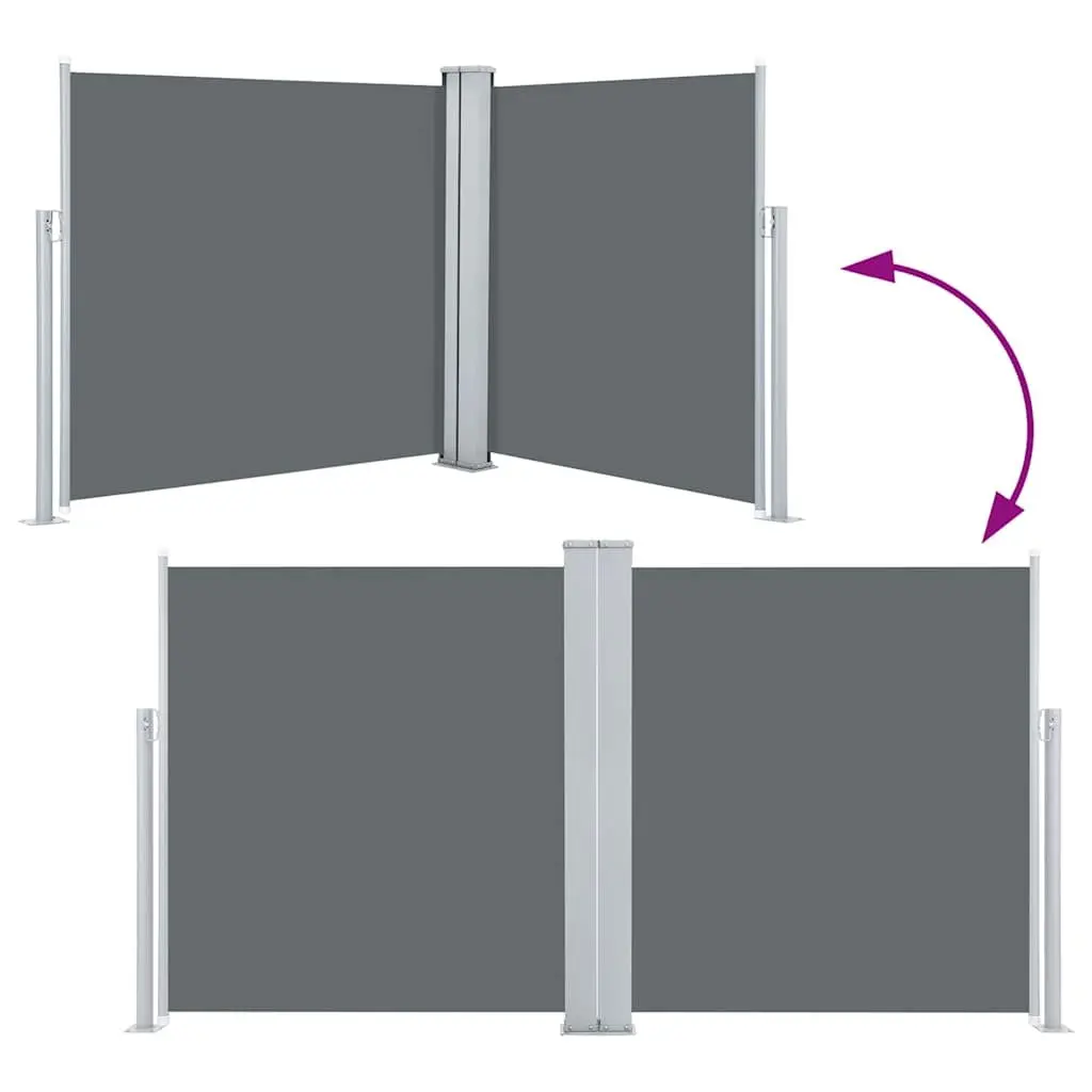 Retractable Awning Privacy Screen Shade 100 cm Height 600 cm Width Anthracite for Garden Patio Outdoor Space