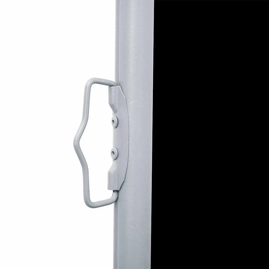 Retractable Side Awning Black 140x600cm Automatic Roll-back Privacy Screen Shade
