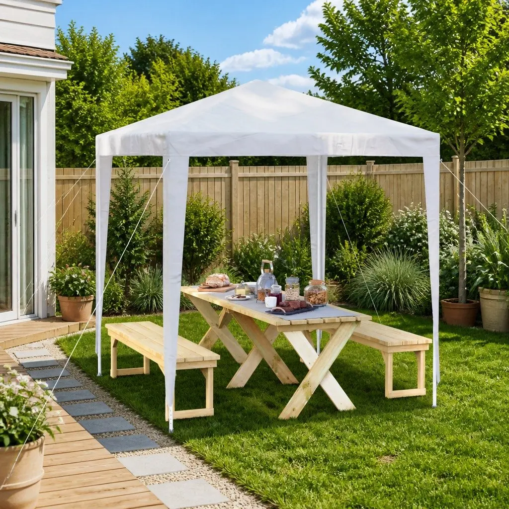 Party Tent Waterproof 2x2m Outdoor Canopy Gazebo Garden Shelter