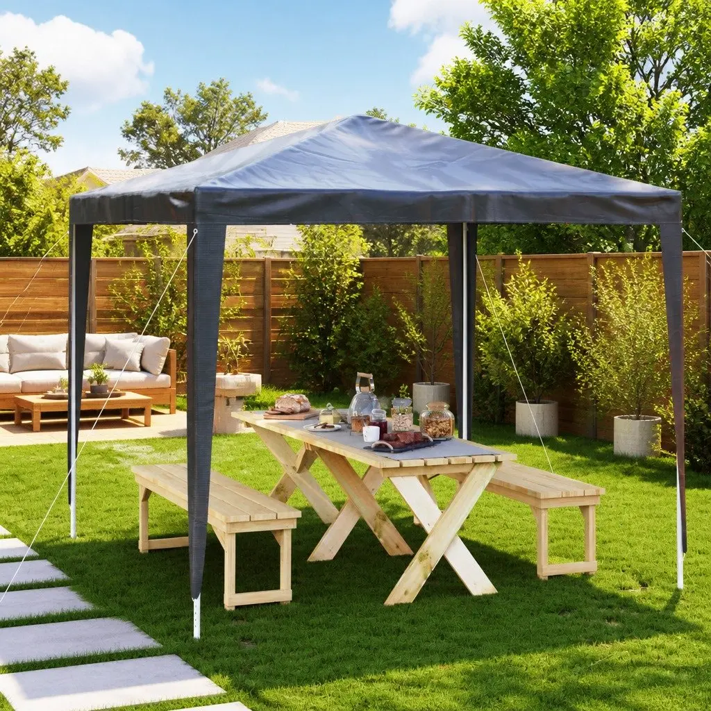 Party Tent Portable 2.5x2.5m UV Resistant Water Resistant Steel Frame Garden Gazebo