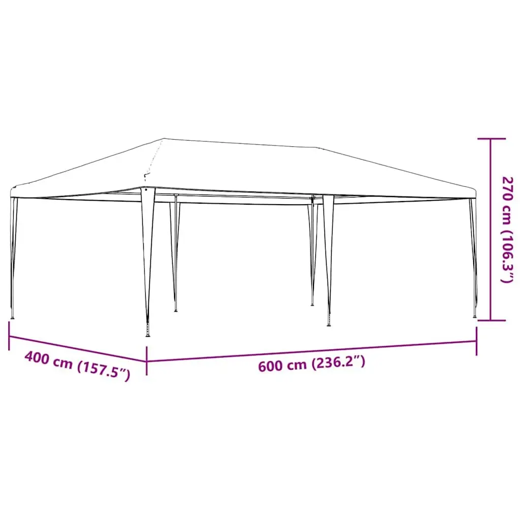 Outdoor Canopy Anthracite 4x6 m Party Tent Garden Shelter Portable Easy Assembly