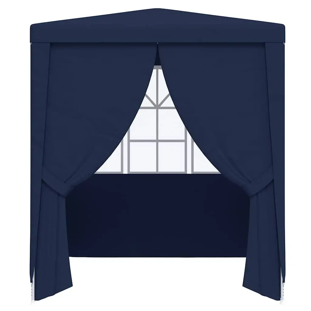 Party Tent 2x2 m Blue with Side Walls Outdoor Gazebo Garden Marquee