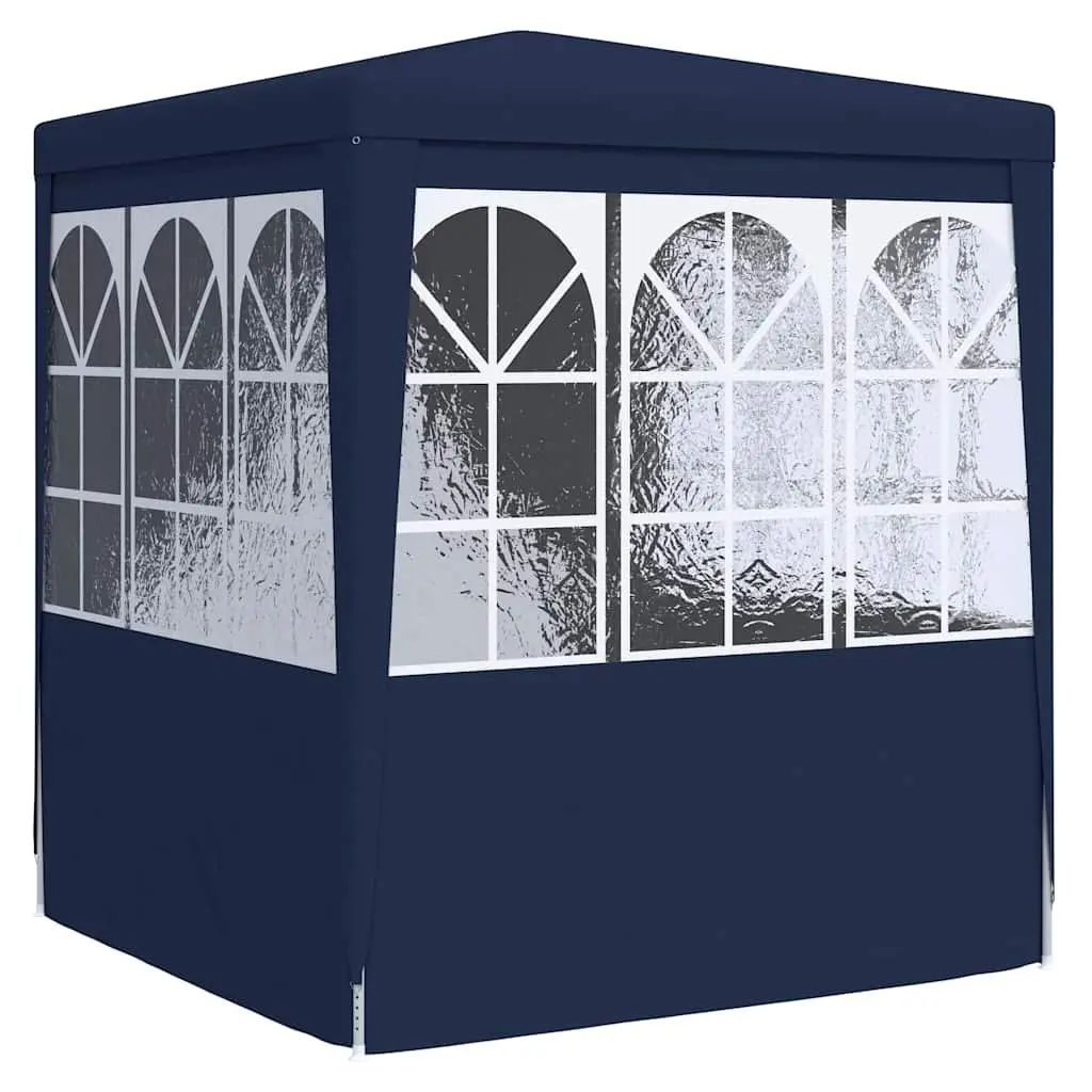 Party Tent 2x2 m Blue with Side Walls Outdoor Gazebo Garden Marquee