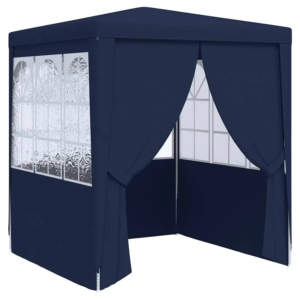 Party Tent UV Water Resistant 2.5x2.5m Outdoor Gazebo Canopy with Side Walls Panels Door Blue
