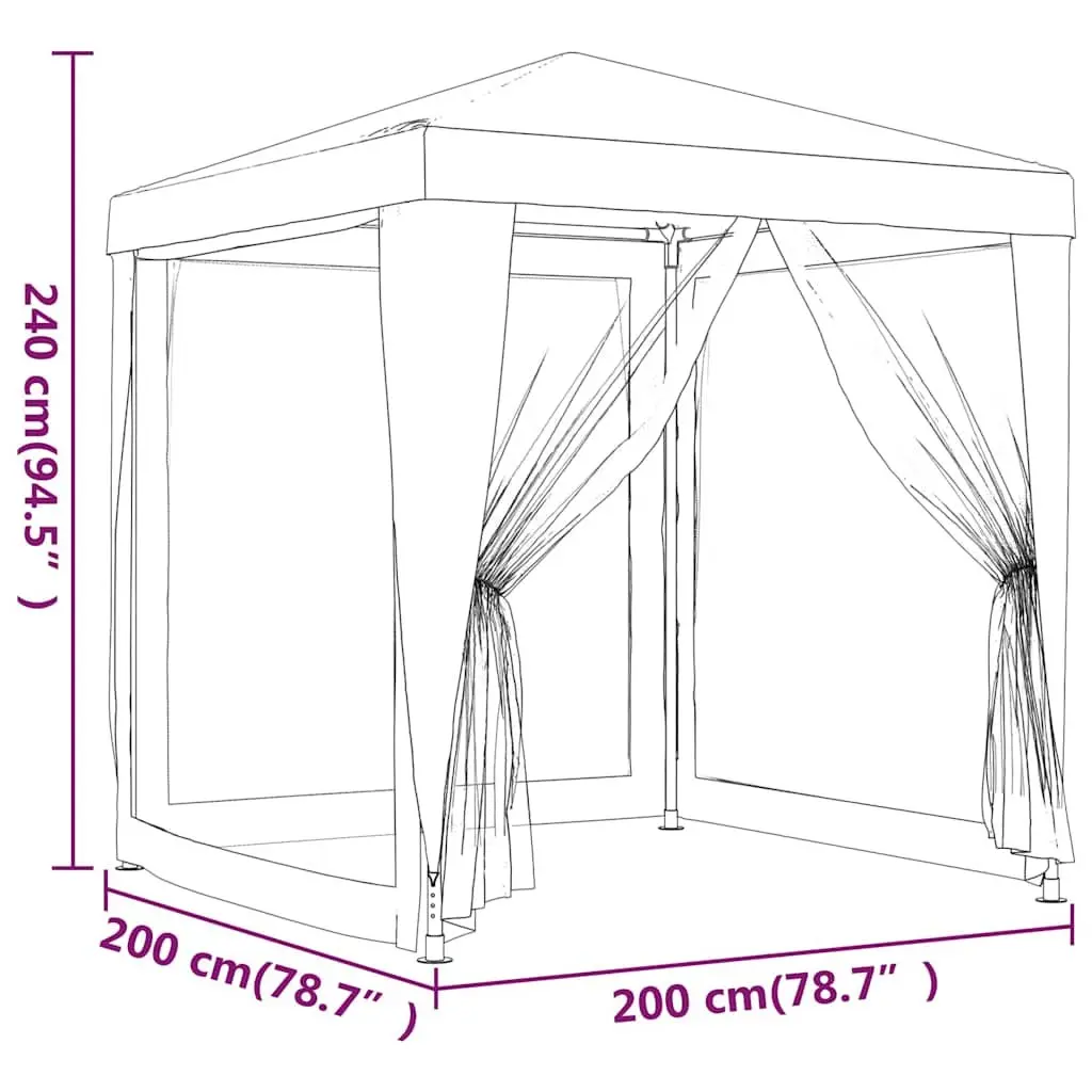 Outdoor Canopy Tent with Mesh Walls 2x2m White for Events and Gatherings