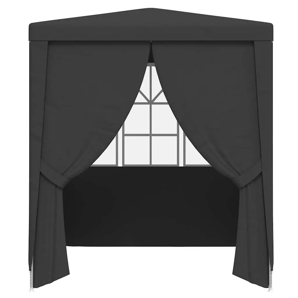 Party Tent UV and Water Resistant 2x2m Outdoor Gazebo Canopy with Side Walls Windows and Zippered Door Anthracite