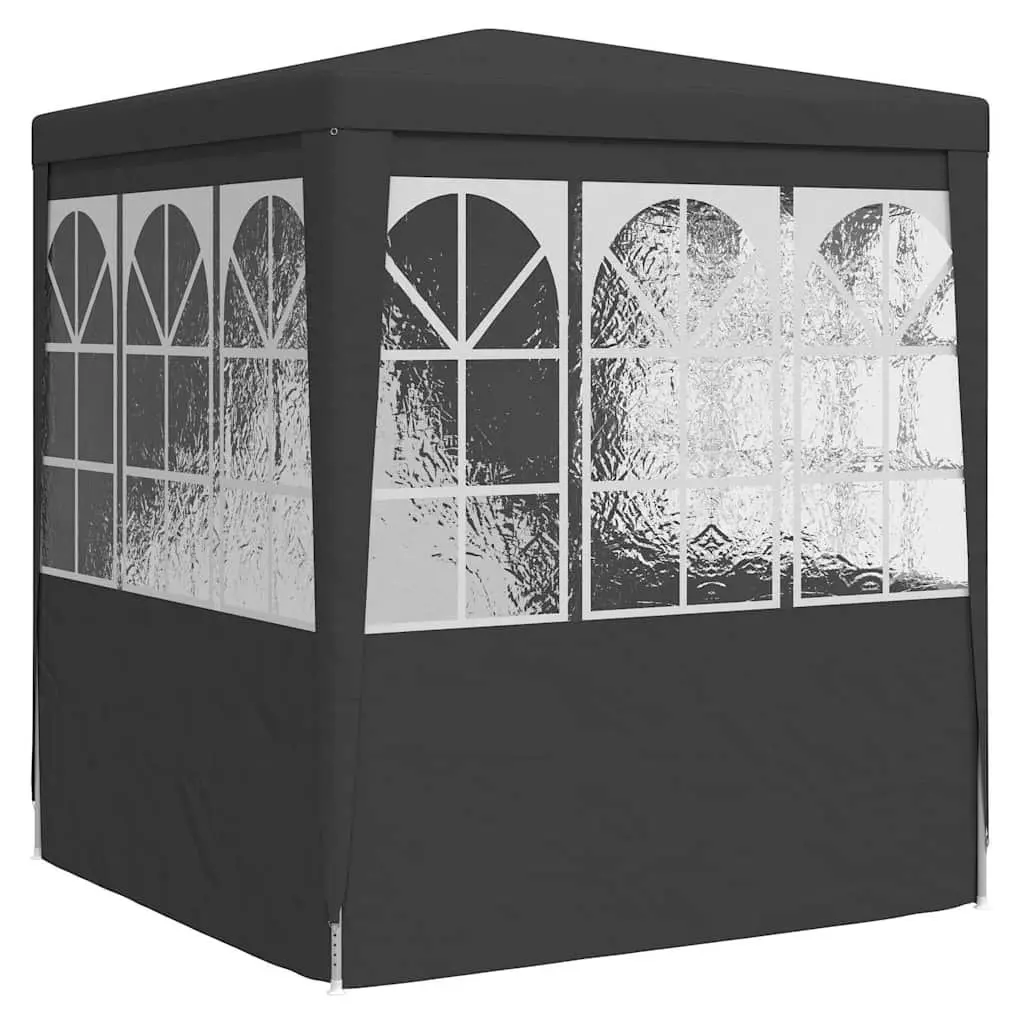 Party Tent UV and Water Resistant 2x2m Outdoor Gazebo Canopy with Side Walls Windows and Zippered Door Anthracite