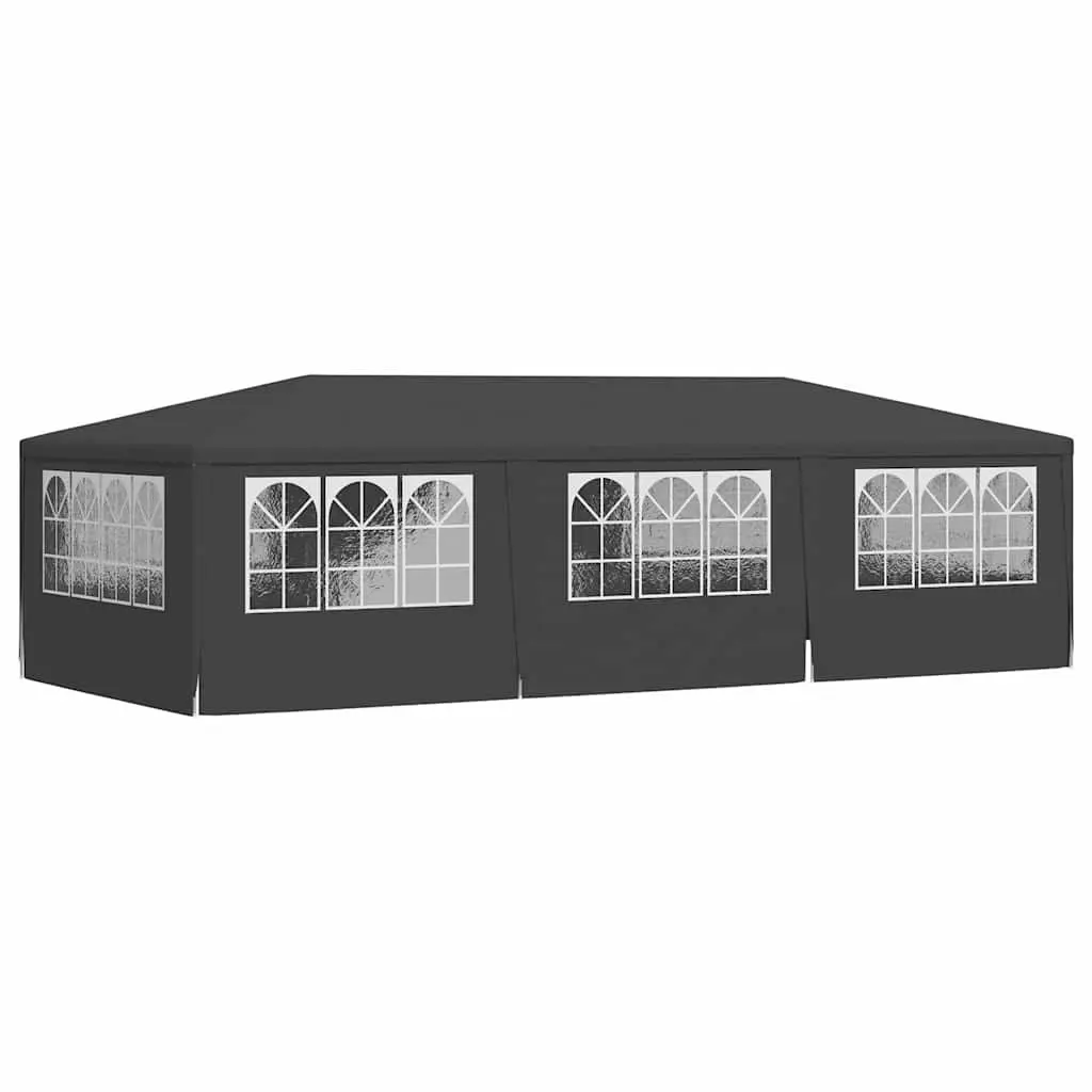 Party Tent Anthracite 4x9 m Outdoor Canopy Gazebo with Side Walls Panels Door