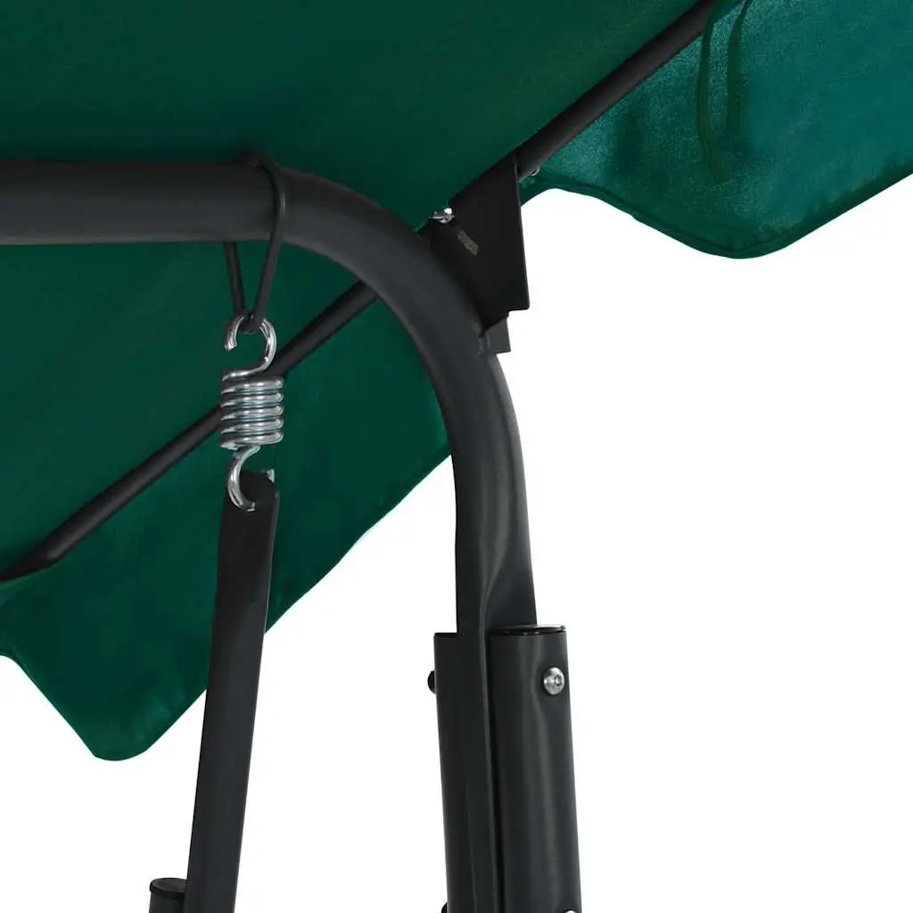 Garden Swing Bench with Canopy Green 170 x 110 x 153 cm