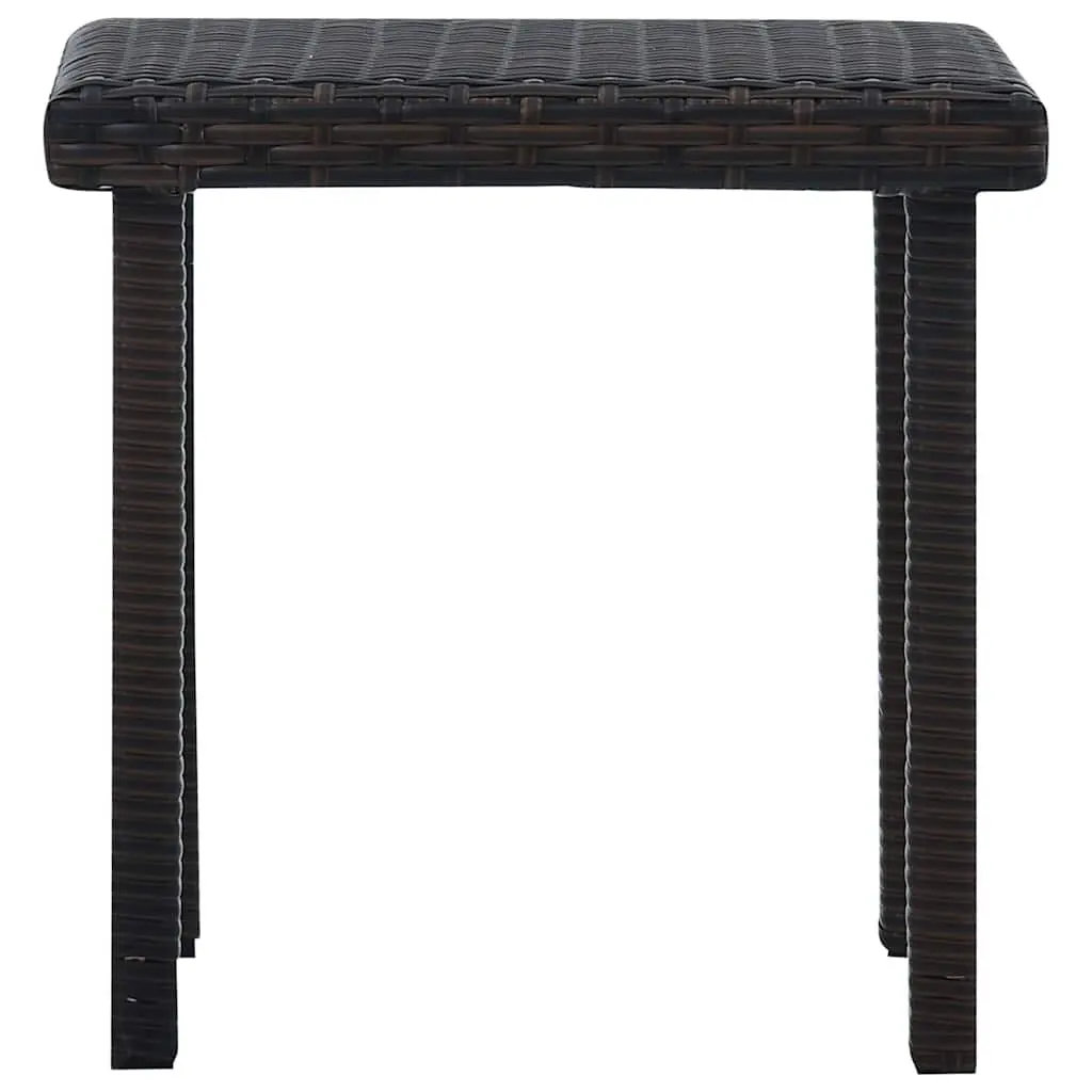 Garden Tea Table Brown PE Rattan 40x40x40 cm Outdoor Patio Furniture