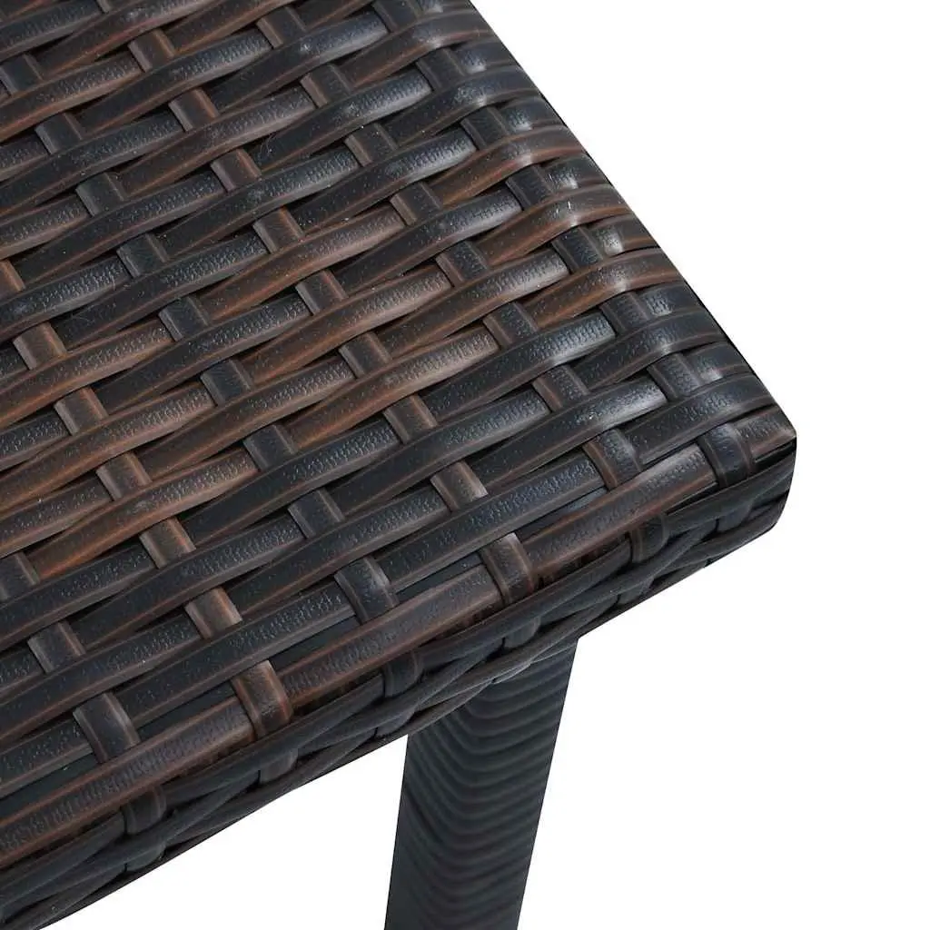 Garden Tea Table Brown PE Rattan 40x40x40 cm Outdoor Patio Furniture