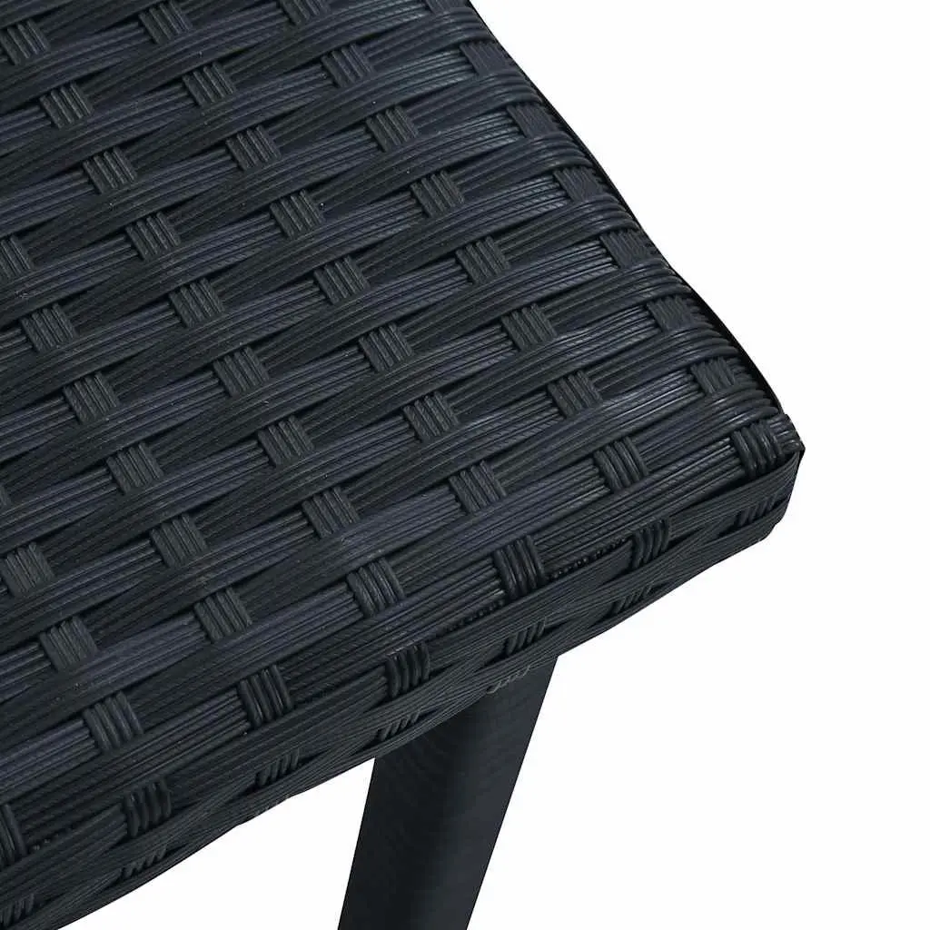 Outdoor Tea Table Black 40x40x40 cm Rattan Furniture