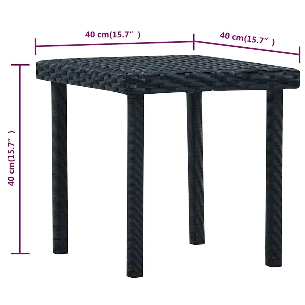 Outdoor Tea Table Black 40x40x40 cm Rattan Furniture