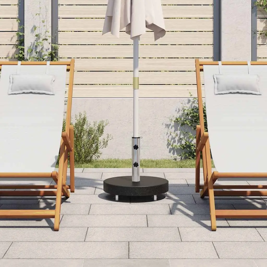 Round Granite Parasol Base 30kg Heavy Duty Outdoor Umbrella Stand Stable Black