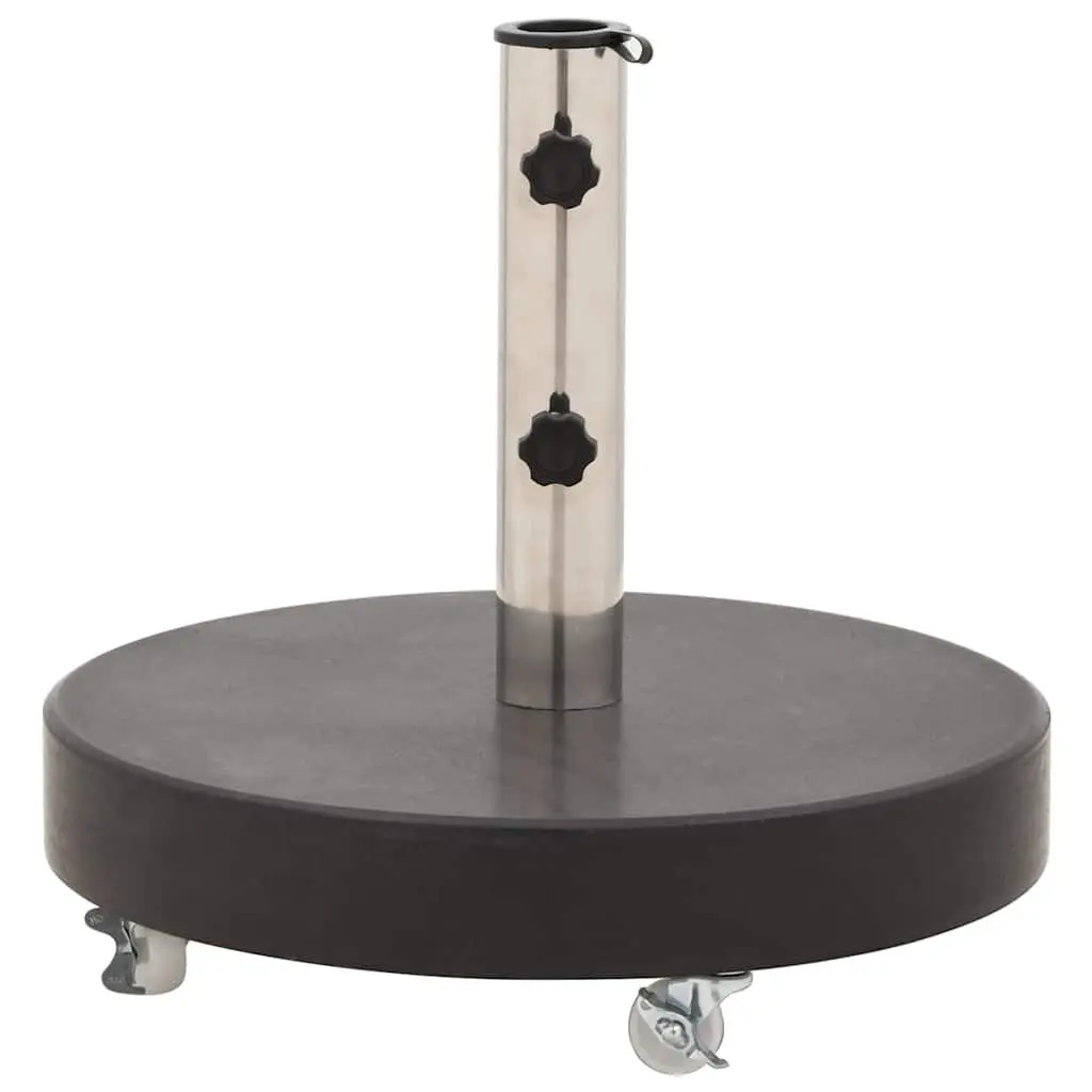 Round Granite Parasol Base 30kg Heavy Duty Outdoor Umbrella Stand Stable Black