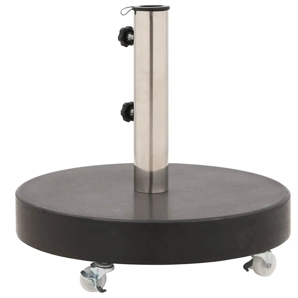 Round Granite Parasol Base 30kg Heavy Duty Outdoor Umbrella Stand Stable Black