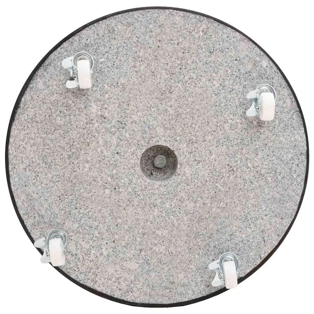 Round Granite Parasol Base 30kg Heavy Duty Outdoor Umbrella Stand Stable Black
