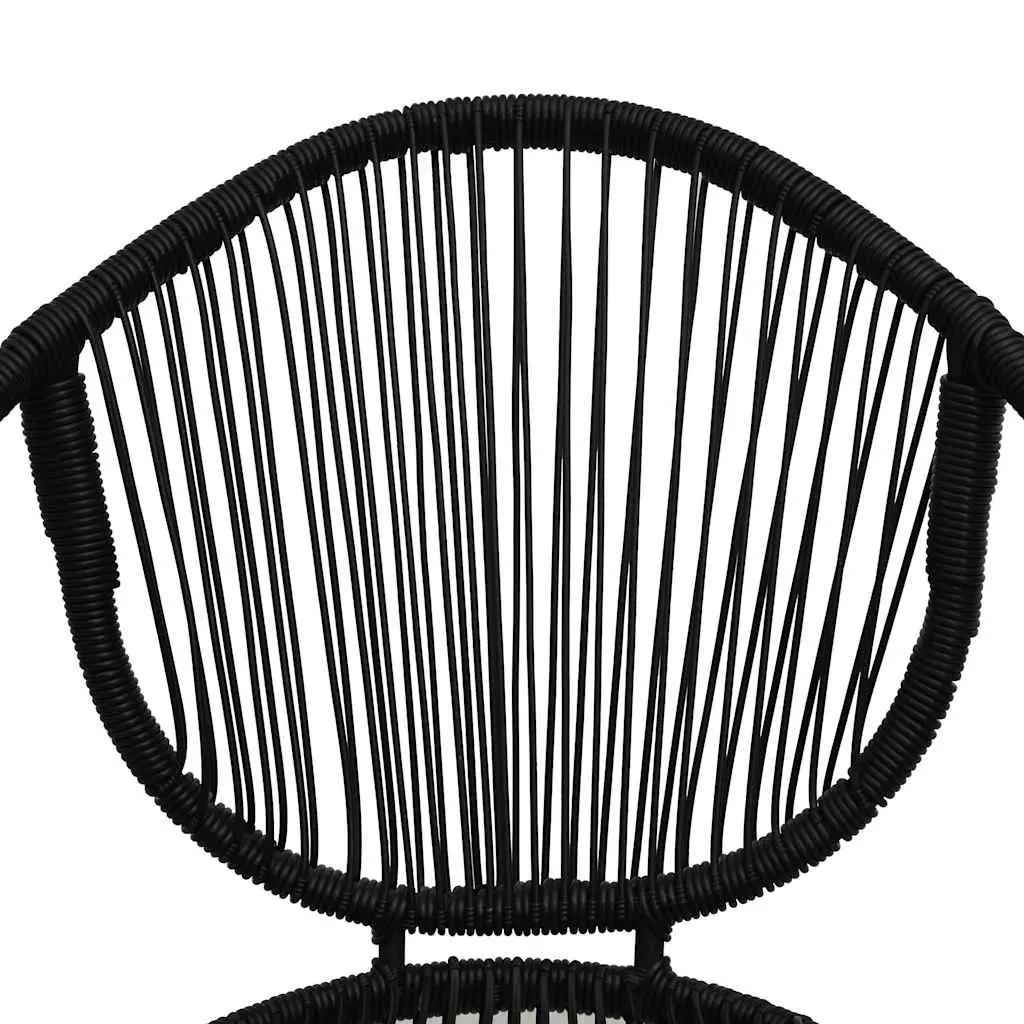 Outdoor Garden Chairs Stackable Ergonomic Black Rattan Style 2 Piece