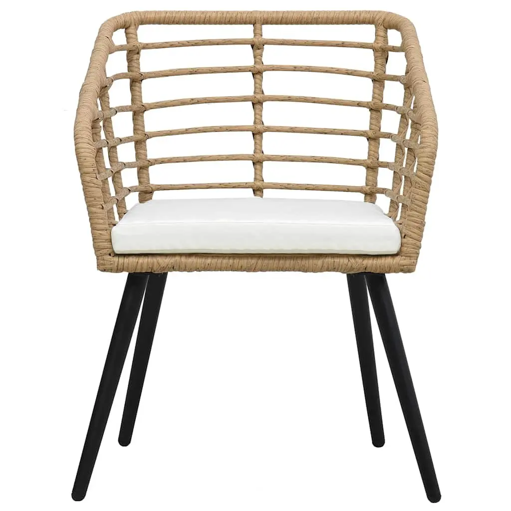 Outdoor Chairs Ergonomic Curved Backrest 2 pcs Brown Poly Rattan with Cushions