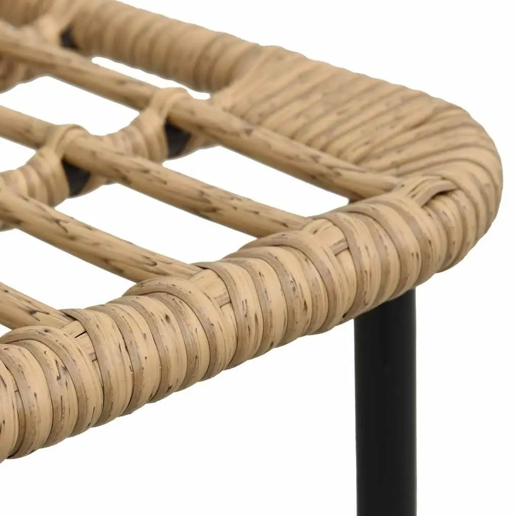 Outdoor Chairs 2 pcs Poly Rattan Brown Garden Patio Seating Curved Backrest Set